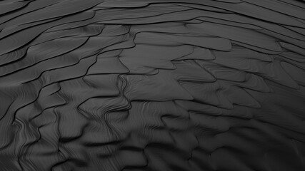 Abstract black background. Smooth black wave. Black Liquid lava. Dark luxury texture.