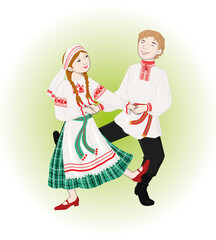Young Dancers From  Belarus and National Belarusian Folk Dance. 
