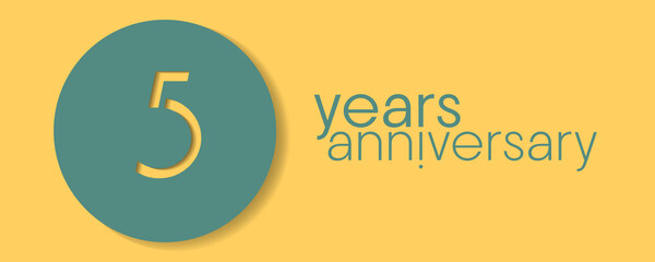 5 years anniversary vector icon, logo. Design element with graphic style number