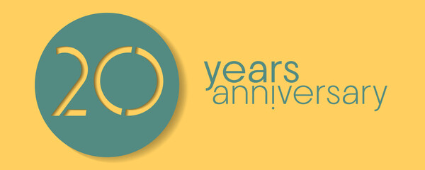 20 years anniversary vector icon, logo. Design element with graphic style number