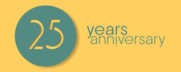 25 years anniversary vector icon, logo. Design element with graphic style number