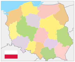 Poland Political Map. No text