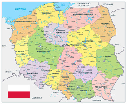 Fototapeta Poland Political Map