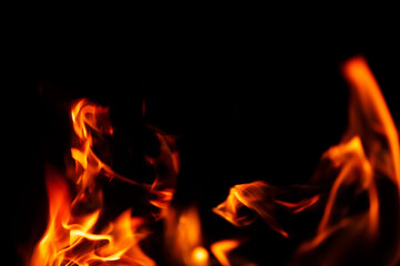 Natural flames on a radical black background. Ready for use with Adobe Photoshop in screen mode.