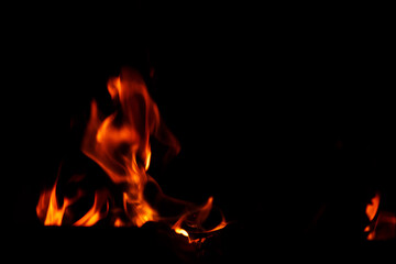 Natural flames on a radical black background. Ready for use with Adobe Photoshop in screen mode.