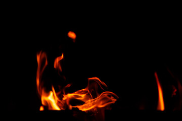 Natural flames on a radical black background. Ready for use with Adobe Photoshop in screen mode.