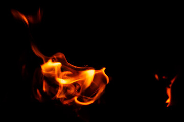 Natural flames on a radical black background. Ready for use with Adobe Photoshop in screen mode.