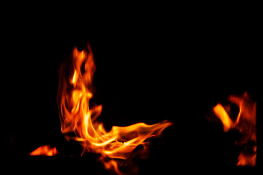 Flames on a radical black background. Ready for use with Adobe Photoshop in screen mode.