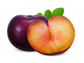 Plum isolated on white background