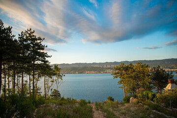 Sunset view from the island of Krk, Croatia, Silo village