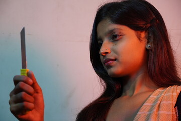 Obraz premium due to dowry trying to kill a girl herself