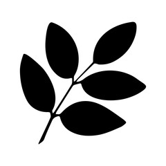 Rowan leaf black silhouette.Leaves icon.Vector illustration