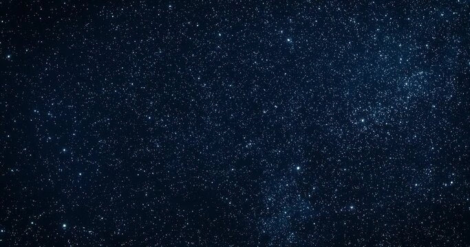 Stars blinking in the clear sky. Zooming with little rotation. 24fps UHD 4k
