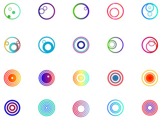 Geometric circle round shpaes indiffent gradient colors