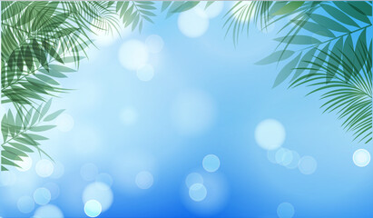 Fototapeta na wymiar Tropical island summertime like scenery beauty wallpaper background with bokeh effect
