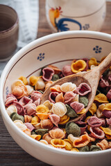 Hand made Orecchiette pasta with natural flavors