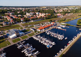 Obraz premium Gizycko 21.07.2021 A town in the Warmian-Masurian Voivodeship on the Niegocin Lake