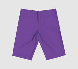 Blank sweat shorts mockup in front view. 3d rendering, 3d illustration.