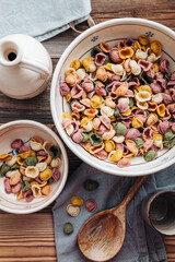 Hand made Orecchiette pasta with natural flavors
