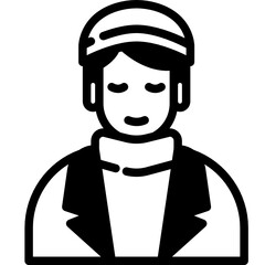 man solid line icon