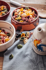 Hand made Orecchiette pasta with natural flavors