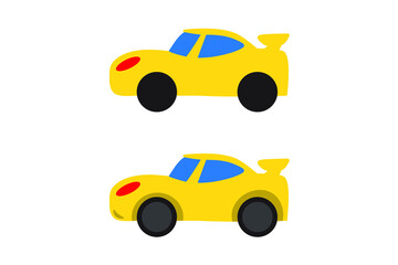 Fototapeta premium Toy racing car, flat vector illustration for kids