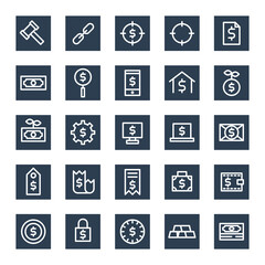 business and finance circle line icon editable stroke