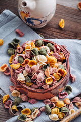 Hand made Orecchiette pasta with natural flavors