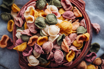 Hand made Orecchiette pasta with natural flavors