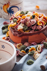 Hand made Orecchiette pasta with natural flavors