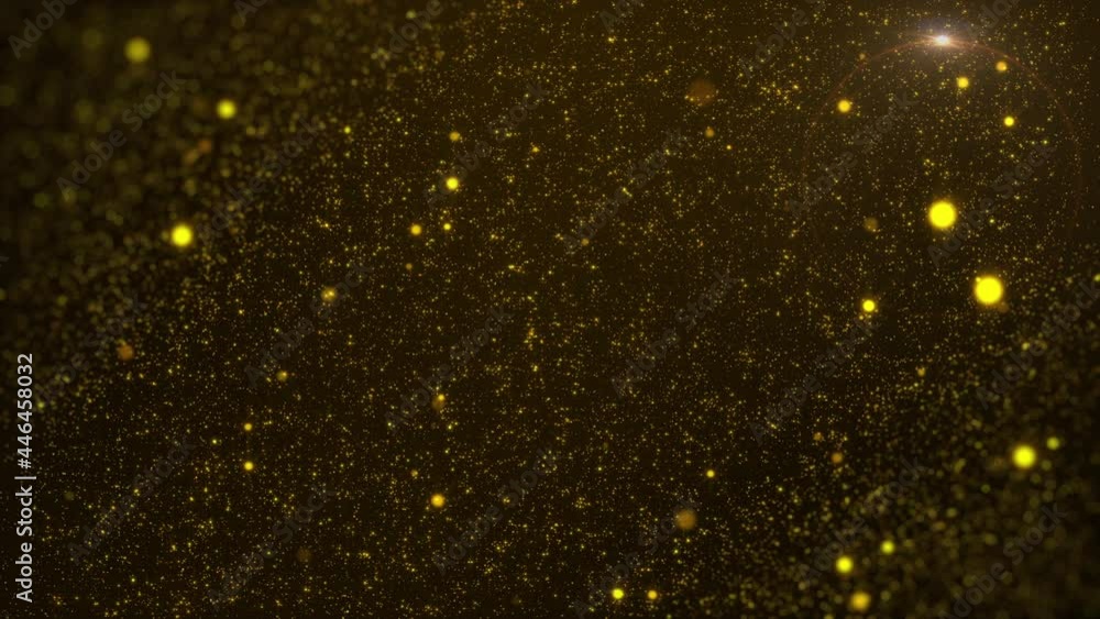 Leinwandbilder gold multi particle futuristic flickering flying seamless loop dof 4k motion background