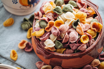 Hand made Orecchiette pasta with natural flavors