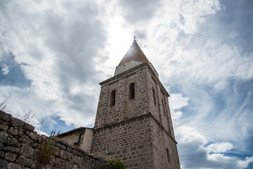 Fototapeta premium Picture of City Krk, Croatia. Krk City is a fortified town even today, with walls along its entire length. The town is entered through four doors and there are small and big streets