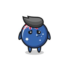 the lazy gesture of australia flag badge cartoon character