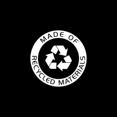 Made of recycled materials icon isolated on dark background