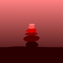 zen stones on the beach