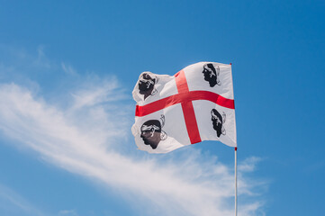 flag of sardinia in the blue sky