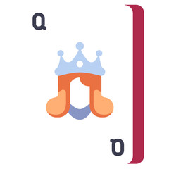 queen poker card icon