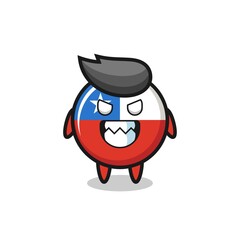 Obraz premium evil expression of the chile flag badge cute mascot character