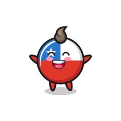 happy baby chile flag badge cartoon character