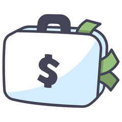 suitcase money icon