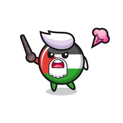 Obraz premium cute palestine flag badge grandpa is getting angry