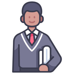 student boy and book.svg