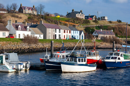 Helmsdale Harbor On The West Coast Of Scotland