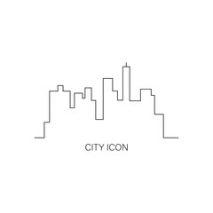 Naklejka premium City single line icon. Vector graphics