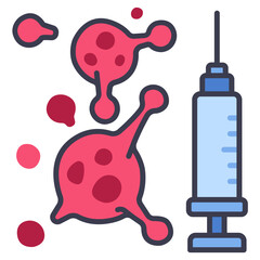 syringe and virus icon