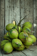 Coconut balls, fresh coconut water from the sweet onion tree.