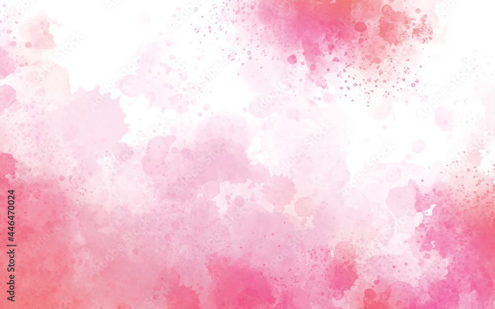 Wall mural Pink watercolor on white background illustration