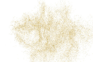 Gold Glitter Texture Isolated On White. Goldish Color Sequins. Celebratory Background. Golden Explosion Of Confetti. Vector Illustration, Eps 10.