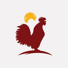 Rooster Crowing design vector illustration